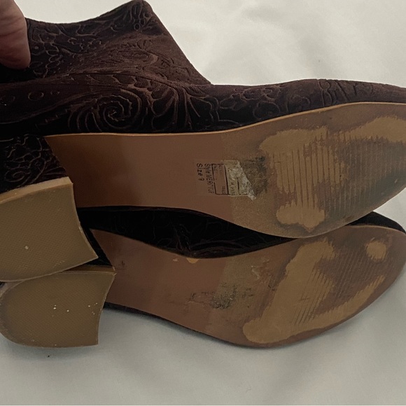 Brown velvet ankle boot Size 9 EUC Funky - Picture 11 of 14